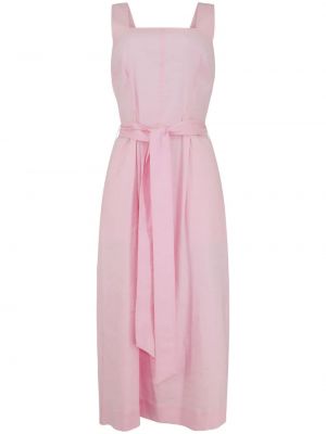 Lněné šaty s knoflíky loose fit Vince - růžová