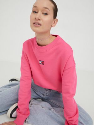 Суитчър с апликация Tommy Jeans розово