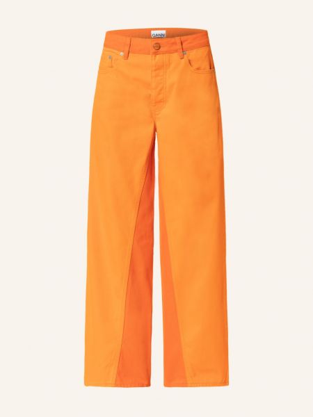 Straight fit džíny Ganni oranžové