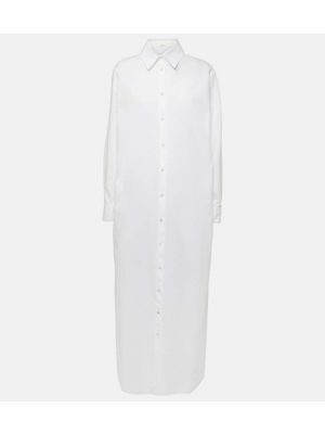 Rochie lunga din bumbac oversize The Row alb