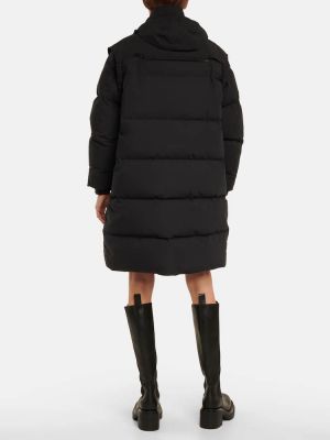 Péřový bavlněný kabát Bottega Veneta černý