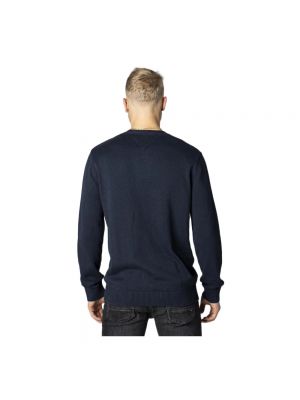 Jersey de algodón manga larga de tela jersey Tommy Jeans azul
