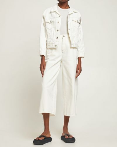 Bavlnená džínsová bunda Mm6 Maison Margiela biela
