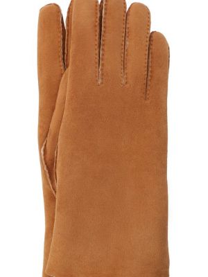 Замшевые перчатки Agnelle коричневые