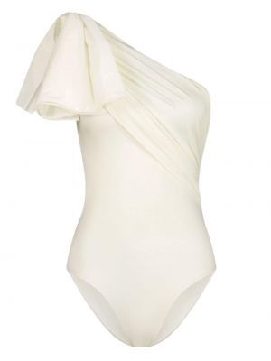 Asymmetrischer badeanzug mit schleife Giambattista Valli weiß