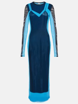 Midi šaty so sieťovinou Loewe modrá