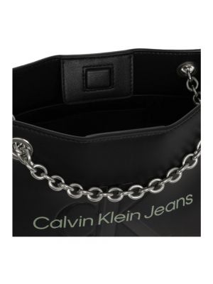 Bolso shopper de cuero Calvin Klein negro