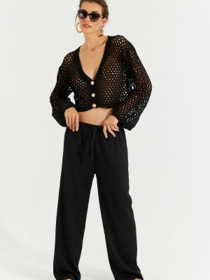 Spodnie z krepy Cool & Sexy czarne
