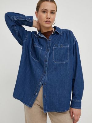 Классическая джинсовая рубашка свободного кроя Lee синяя