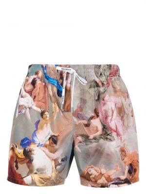 Kratke hlače s printom Balmain ružičasta