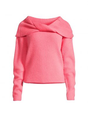Трикотажный свитер в рубчик со стояками Brochu Walker розовый