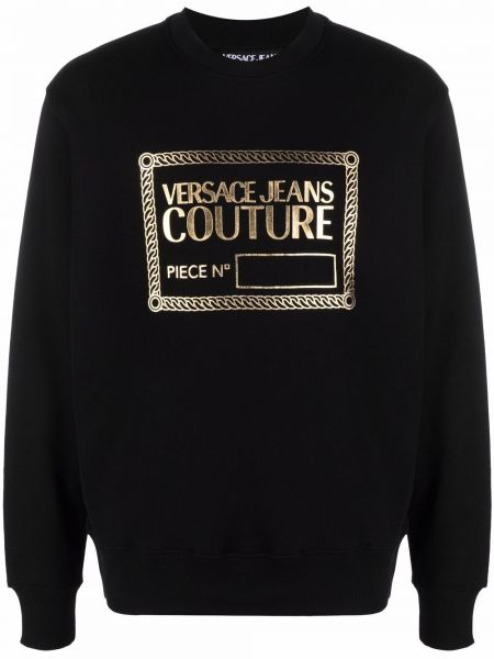 Sudadera con cuello redondo de cuello redondo Versace Jeans Couture negro