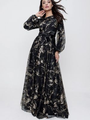 Sukienka długa tiulowa By Saygı złota