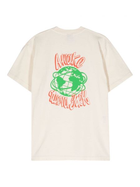 T-shirt aus baumwoll mit print Awake Ny weiß