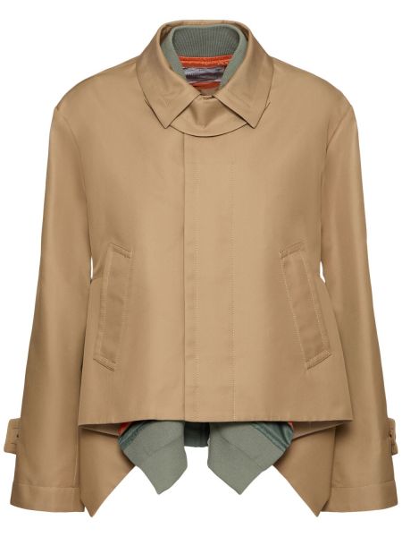 Puuvilla nylon takki Sacai beige