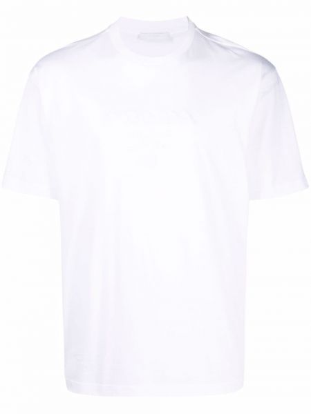 Koszulka z okrągłym dekoltem Prada biała