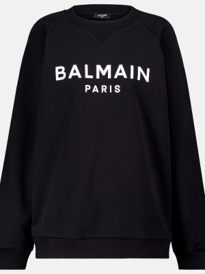 Βαμβακερός φούτερ από ζέρσεϋ Balmain μαύρο