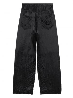 Satynowe proste spodnie relaxed fit Balenciaga czarne