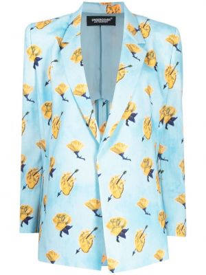 Trykt floral lang blazer Undercover blå