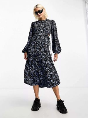 Платье миди с принтом с абстрактным узором в уличном стиле Daisy Street синий