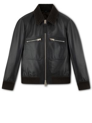 Черная кожаная куртка Tom Ford