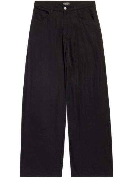 Kalhoty z lyocellu Balenciaga černé