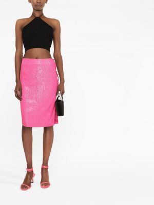Nėriniuotas sijonas su raišteliais Rotate rožinė