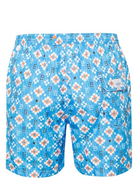 Shorts à imprimé à motif géométrique Barba bleu