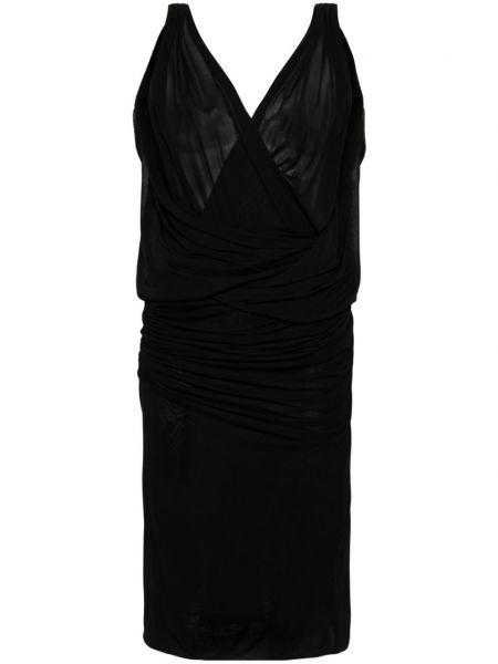 Černé midi šaty Saint Laurent