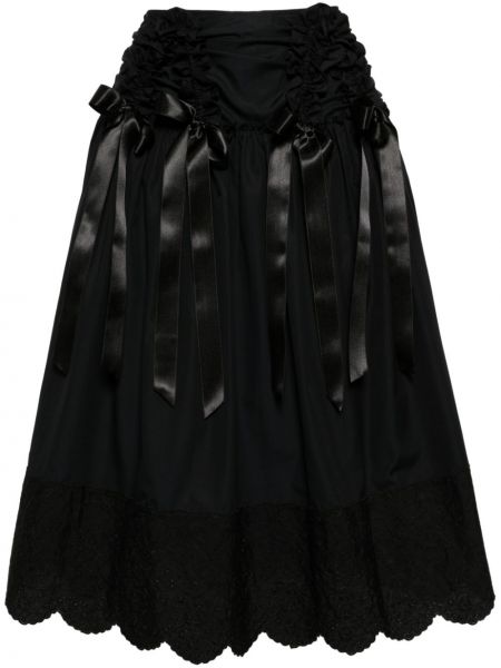 Spódnica z kokardką bawełniana Simone Rocha czarna