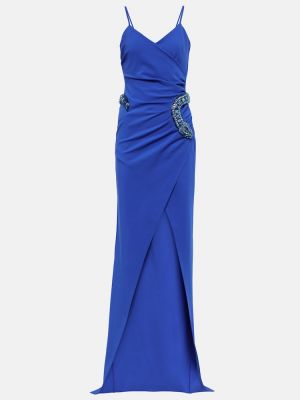Elegantní viskózové midi šaty Balmain - modrá