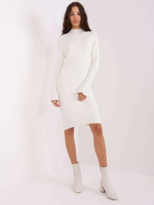 Pletené pletené šaty Fashionhunters bílé