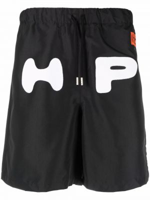 Heron Preston pantalones cortos de deporte con logo estampado - Negro