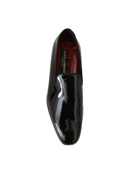 Lakierowane loafers zamszowe wsuwane Dolce And Gabbana czarne