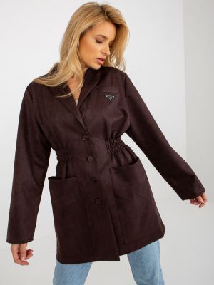 Kabát s kapsami Fashionhunters hnědý