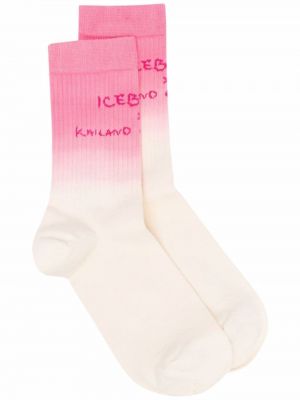 Чорапи с градиентным принтом Iceberg розово
