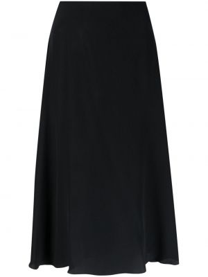 Hodvábna midi sukňa Christian Dior čierna