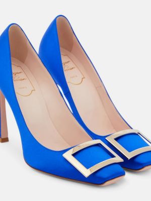 Сатенени полуотворени обувки Roger Vivier синьо
