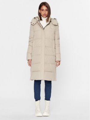 Priliehavý zimný kabát Calvin Klein Jeans béžová