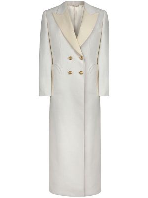 Jedwabny płaszcz z wiskozy Blazé Milano biały