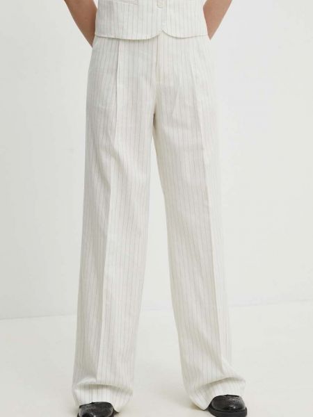 Pantaloni cu talie înaltă de in Answear Lab alb
