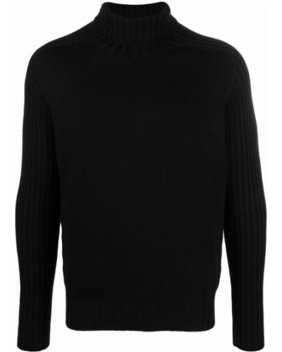 Jersey de punto de cuello vuelto de tela jersey D4.0 negro