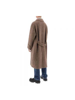 Abrigo de alpaca jaspeado Dolce & Gabbana marrón