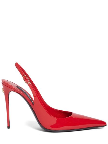 Kožne cipele od lakirane kože Dolce & Gabbana crvena
