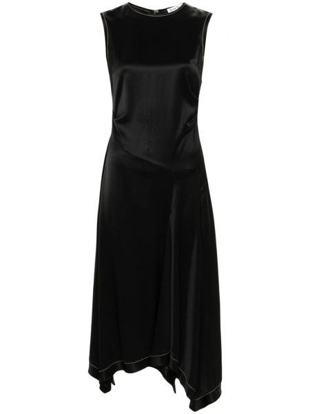 Satin maxikleid mit plisseefalten Acne Studios schwarz