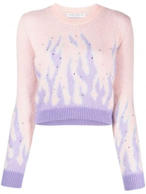 Плетен пуловер с принт Alessandra Rich