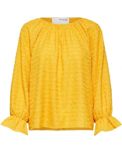 Μπλούζα Selected Femme Curve κίτρινο