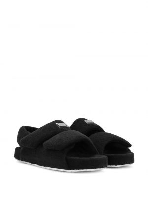 Sandales en fourrure Dolce & Gabbana noir