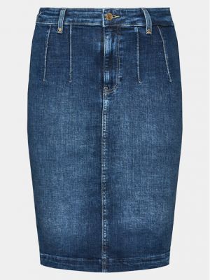 Slim fit priliehavá džínsová sukňa Guess sivá