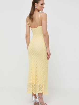 Žluté dlouhé šaty Bardot